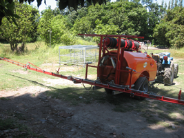 pulverizador de tiro con barra
